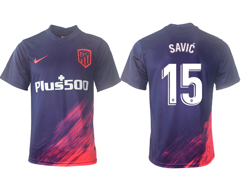 Cheap Men 2021-2022 Club Atletico Madrid away aaa version purple 15 Soccer Jersey